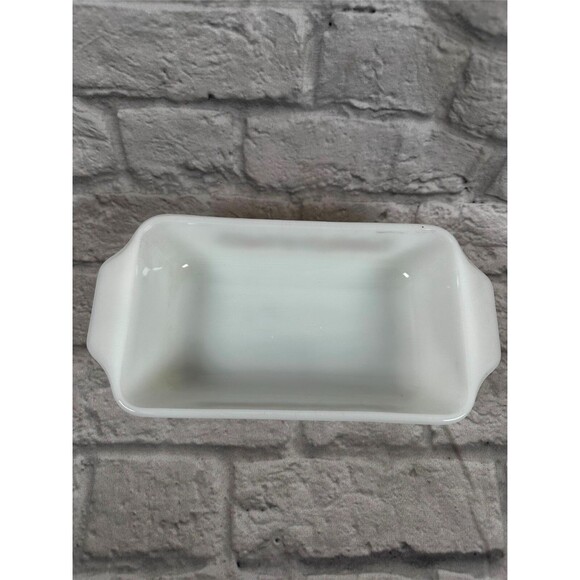 Vtg Thanksgiving Anchor Hocking 1Qt 5x9 Baking Dish Milk Glass Fruit Pattern 441 - Picture 4 of 7